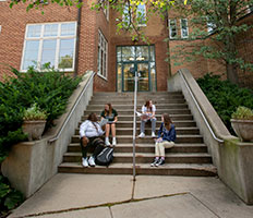 Students on campus. 
